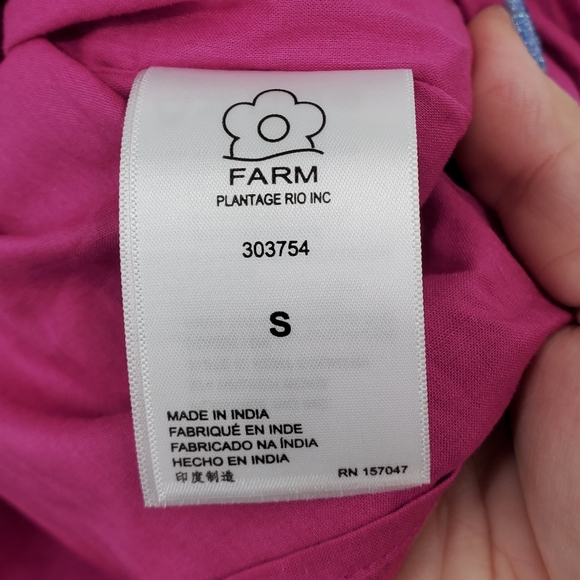 Anthropologie Farm Rio Rainbow Macaws Mini Dress Puff Sleeve Ruffle NEW - Picture 7 of 8